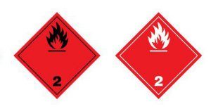 étiquettes matières dangereuses gaz inflammables