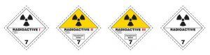 étiquette matières dangereuses et radioactives classe 7 