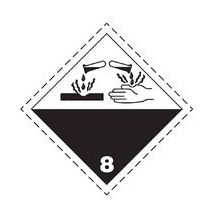 étiquette matières dangereuses et corrosives classe 8